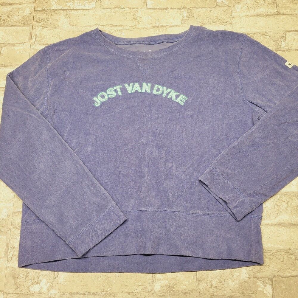 Jost Van Dyke HIHO Terry Pima Cotton Sweatshirt Medium Purple Made In Peru